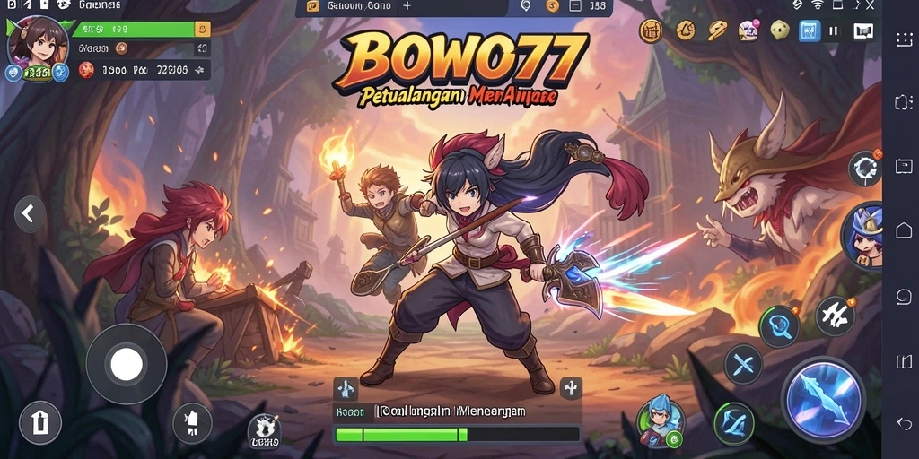 Tampilan gameplay menarik dari BOWO77 dengan karakter Anime yang beragam.