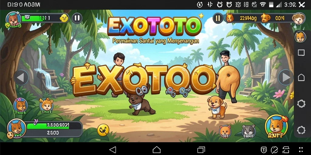 Tangkapan layar gameplay EXOTOTO menunjukkan keseruan bermain dengan grafis yang menarik.