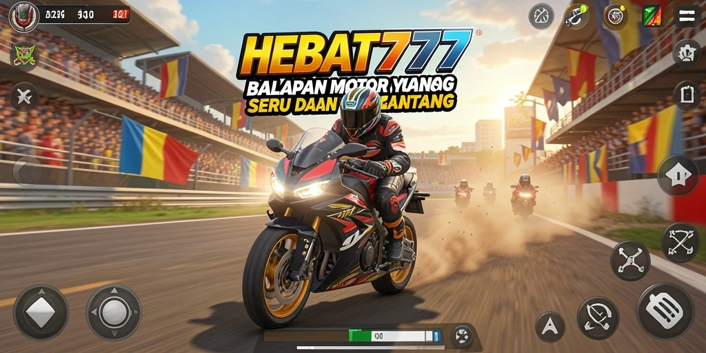 Tampilan gameplay HEBAT777 yang mendebarkan di lintasan balap.