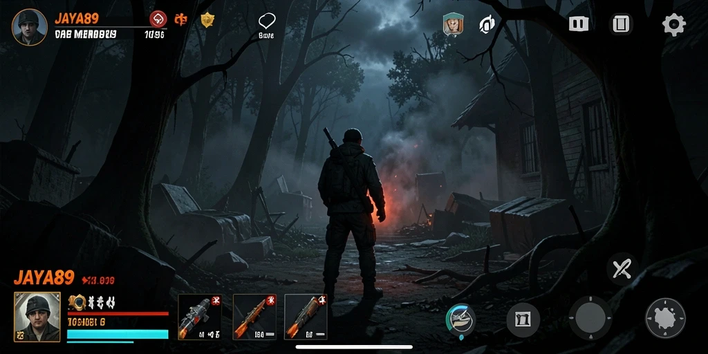 Tampilan gameplay JAYA89 yang menakutkan dan mencekam.