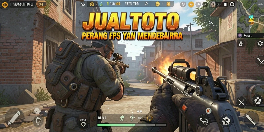 Screenshot menampilkan aksi seru dalam permainan FPS JUALTOTO.