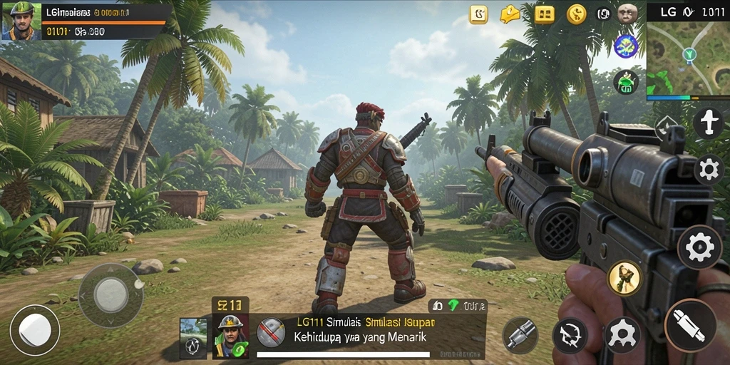 Screenshot gameplay LG111 yang menunjukkan kehidupan karakter yang dinamis.