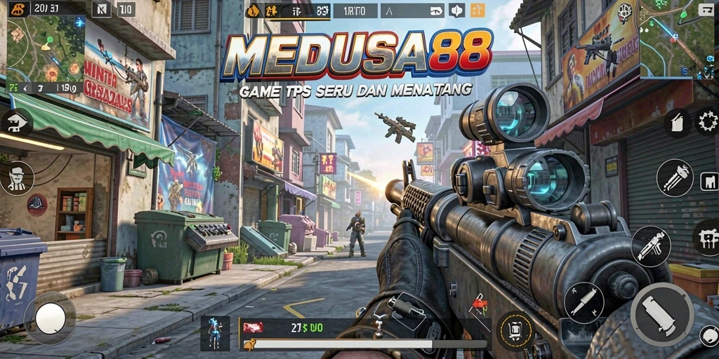 Gameplay seru dengan aksi tembak menembak di MEDUSA88.