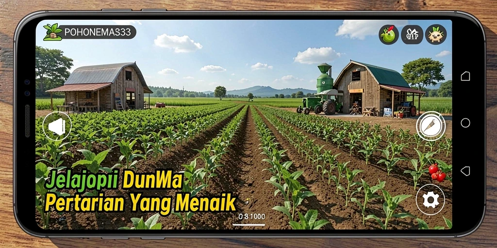 Tampilan ladang hijau yang subur dan hewan ternak yang lucu.