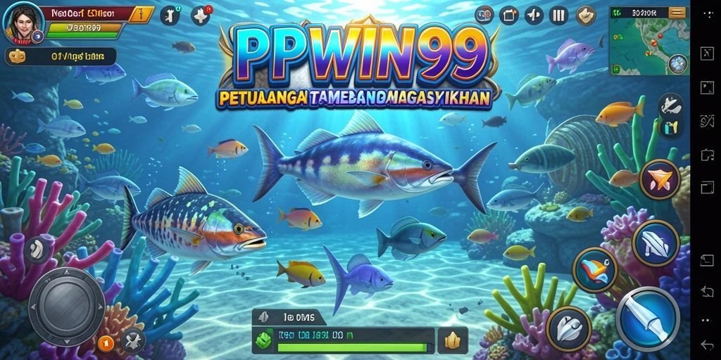 Gameplay seru Tembak Ikan dengan grafis warna-warni yang memukau.