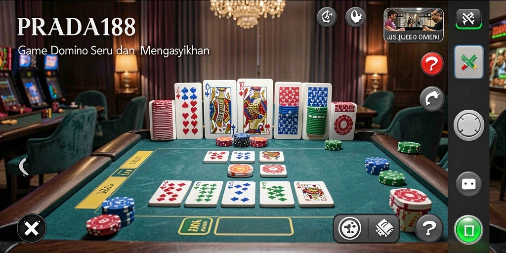 Tampilan gameplay seru PRADA188 dalam permainan domino.