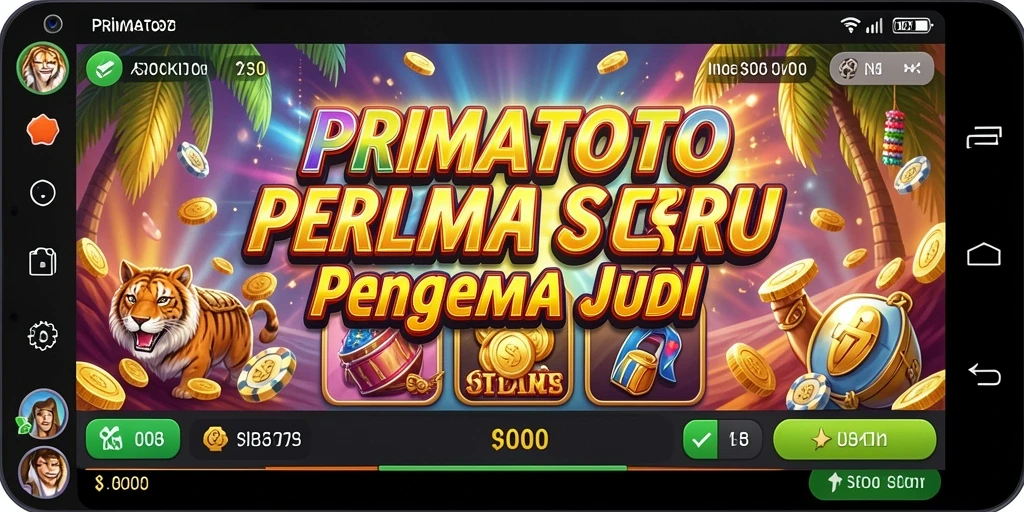 Screenshot utama PRIMATOTO menampilkan gameplay slot yang penuh warna.