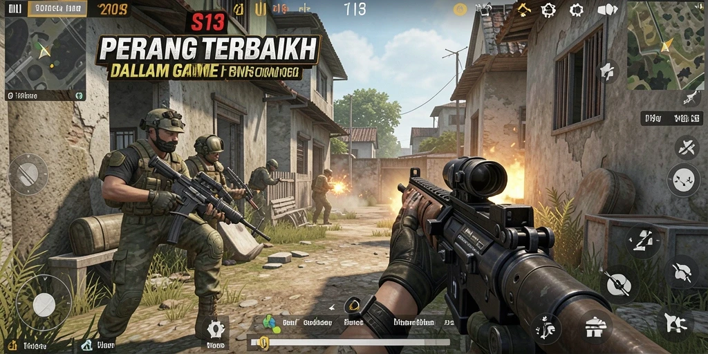 Tampilan aksi mendebarkan dalam gameplay S13 FPS.