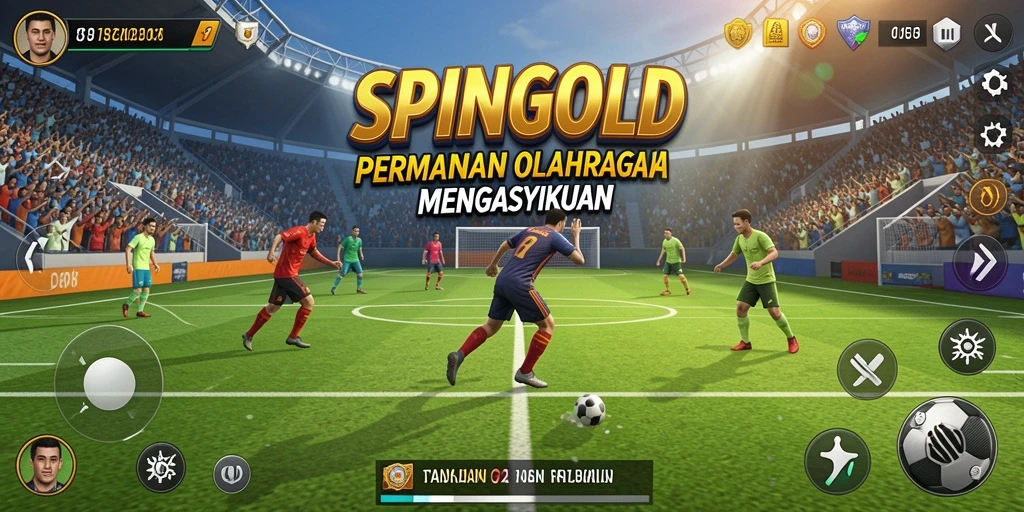 Tampilan gameplay menarik dari SPINGOLD yang menampilkan aksi olahraga seru.