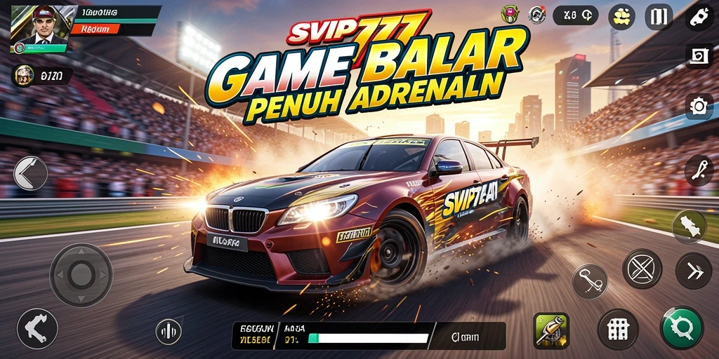 Tampilan gameplay balap mendebarkan di SVIP777 dengan lintasan penuh tantangan.