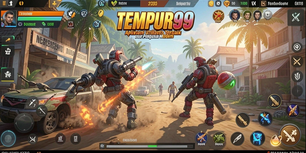Menampilkan tampilan antarmuka pengguna TEMPUR99 yang intuitif.
