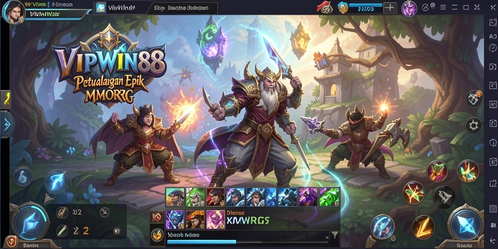 Tangkapan layar menunjukkan aksi seru dalam gameplay MMORPG VIPWIN88.