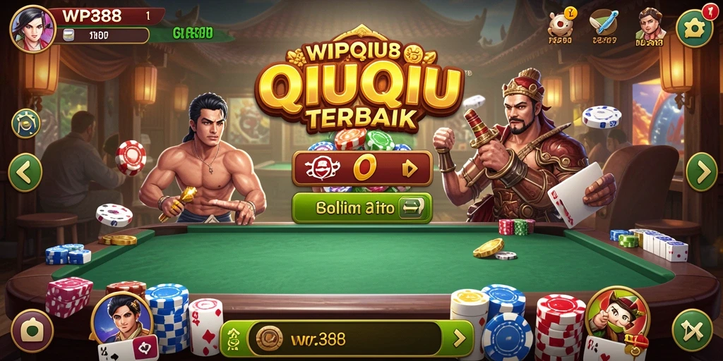 Screenshot gameplay WP888 yang menunjukkan aksi seru QiuQiu.