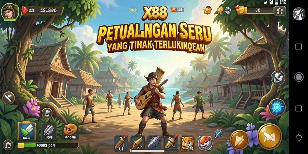 Tampilan gameplay menarik X88 saat Anda menjelajahi dunia petualangan.